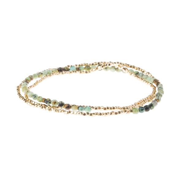 Delicate Stone Bracelet/Necklace - African Turquoise-Bracelet-Lemons and Limes Boutique