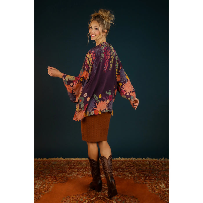Trailing Wisteria Lux Kimono Jacket-Amethyst-Lemons and Limes Boutique