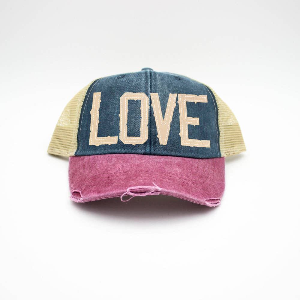 LOVE Tricolor Trucker Hat-Lemons and Limes Boutique