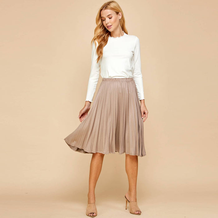 Callie Suede Pleated Skirt-Lemons and Limes Boutique