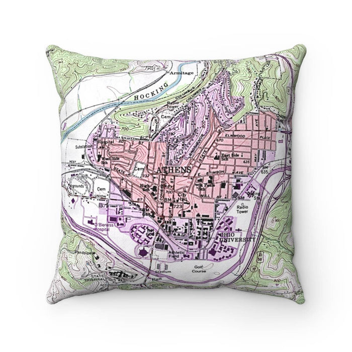 Ohio University Athens Ohio Map Pillow-Lemons and Limes Boutique