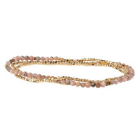 Delicate Stone Bracelet/Necklace - Rhodochosite-Bracelet-Lemons and Limes Boutique