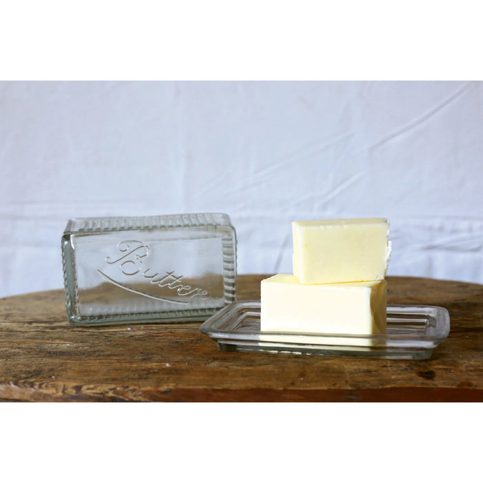 Pressed Glass Butter Dish--Lemons and Limes Boutique