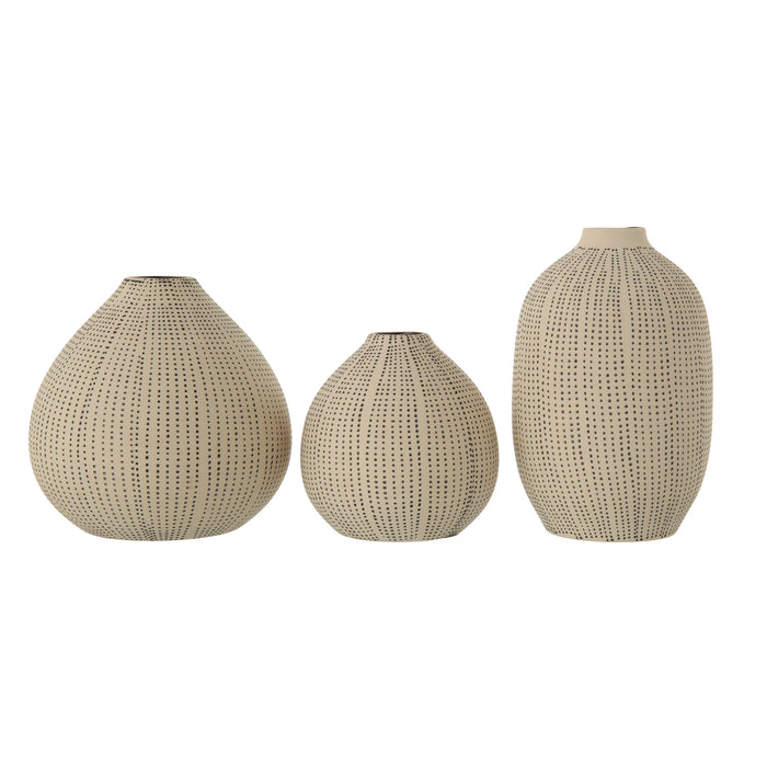 Stoneware Textured Vases, Set of 3--Lemons and Limes Boutique