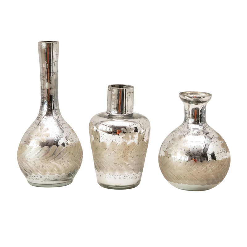 Etched Mercury Vases--Lemons and Limes Boutique