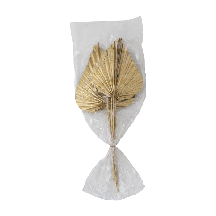 Dried Natural Spear Cut Palm Bunch, Gold Finish-Lemons and Limes Boutique