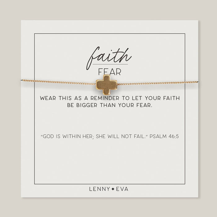 Faith Over Fear Cross Necklace in Gold-Lemons and Limes Boutique