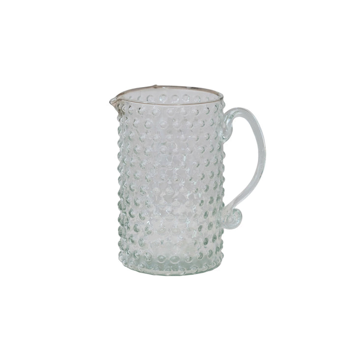Hand-Blown Glass Hobnail Pitcher-Lemons and Limes Boutique