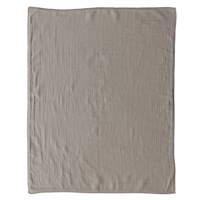 Cotton Double Cloth Baby Blanket w/ Trim in Bag, Taupe-Lemons and Limes Boutique