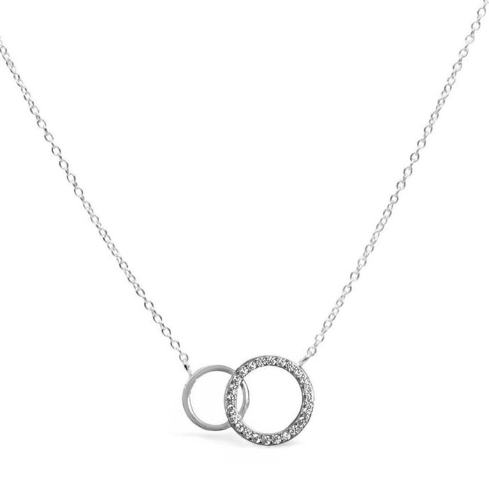 Dainty Double Circle Necklace-Silver--Lemons and Limes Boutique