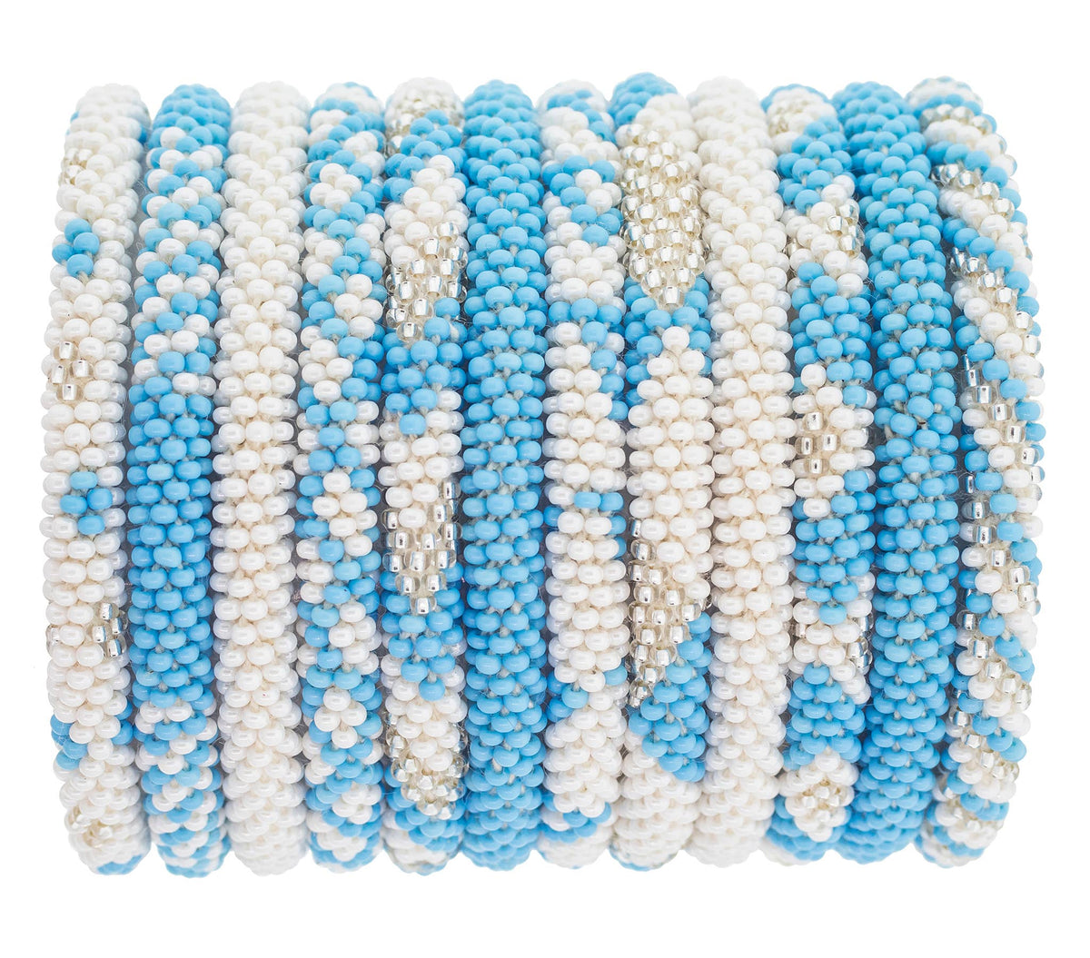 Roll-On® Bracelet Carolina Blue and White in Assorted Patterns--Lemons and Limes Boutique