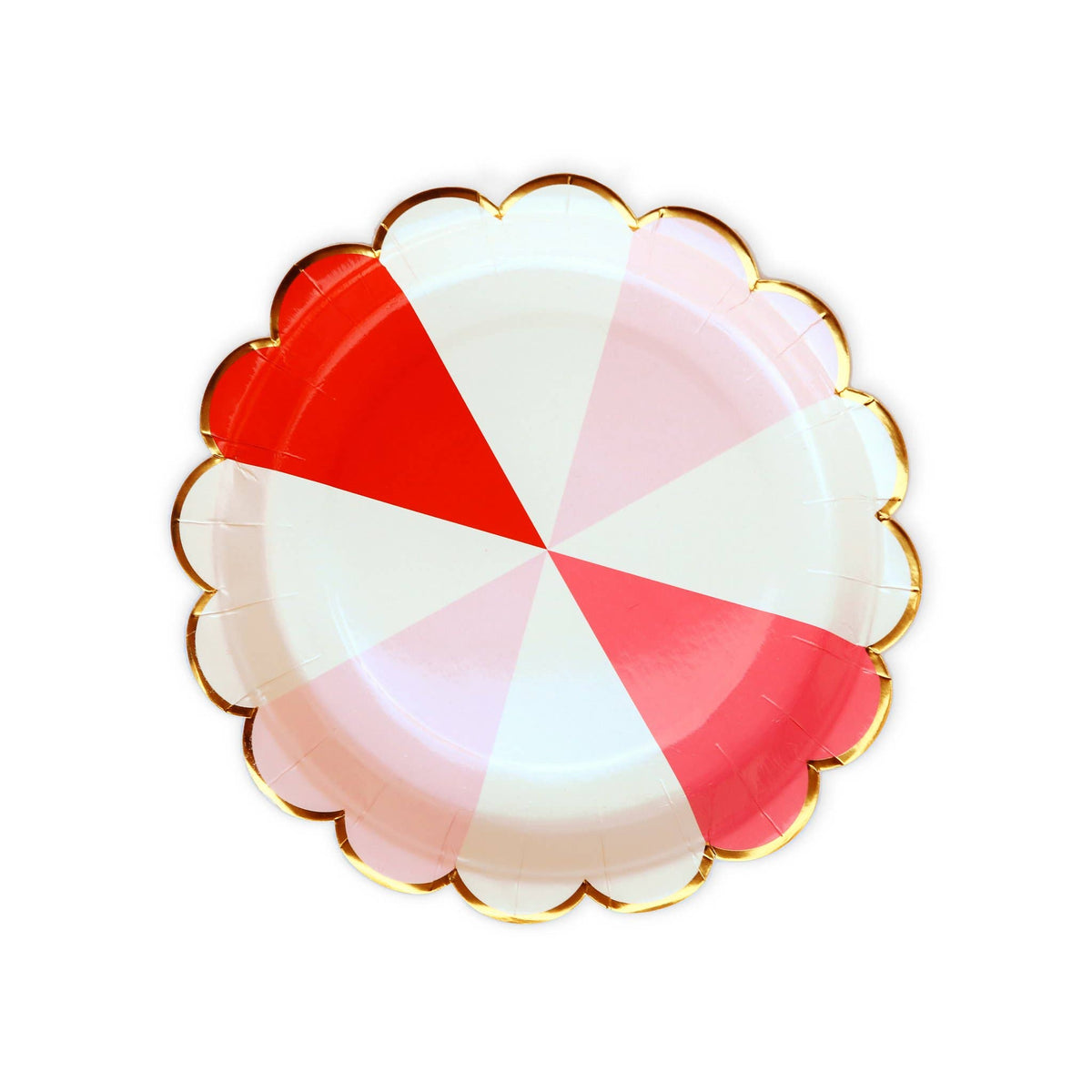My Mind’s Eye - VAL840 - Pink and Red Round Color Block 9" Plates (8ct)-Lemons and Limes Boutique