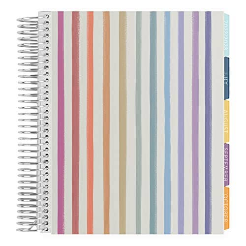 Erin Condren Design - 7x9 Horizontal Dated Coiled Life Planner - Stripes--Lemons and Limes Boutique
