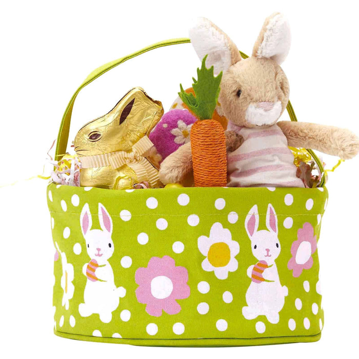 BUNNY HOP Reusable Canvas Easter Basket (Eco/bluCollection)--Lemons and Limes Boutique