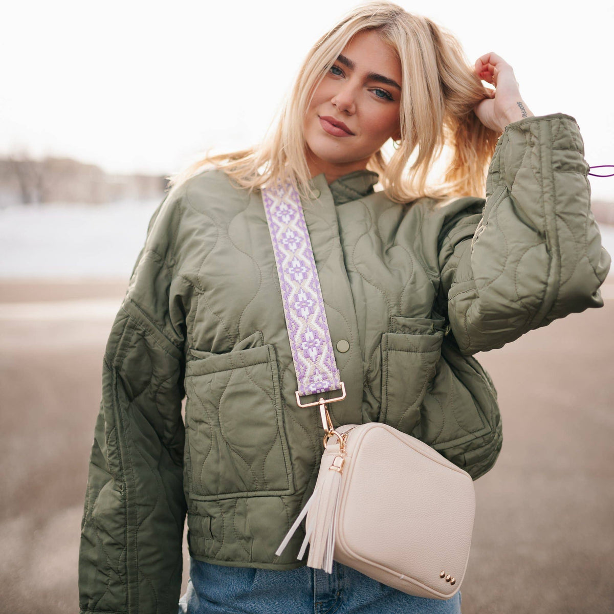 Willow Camera Crossbody Bag in Cream-Lemons and Limes Boutique