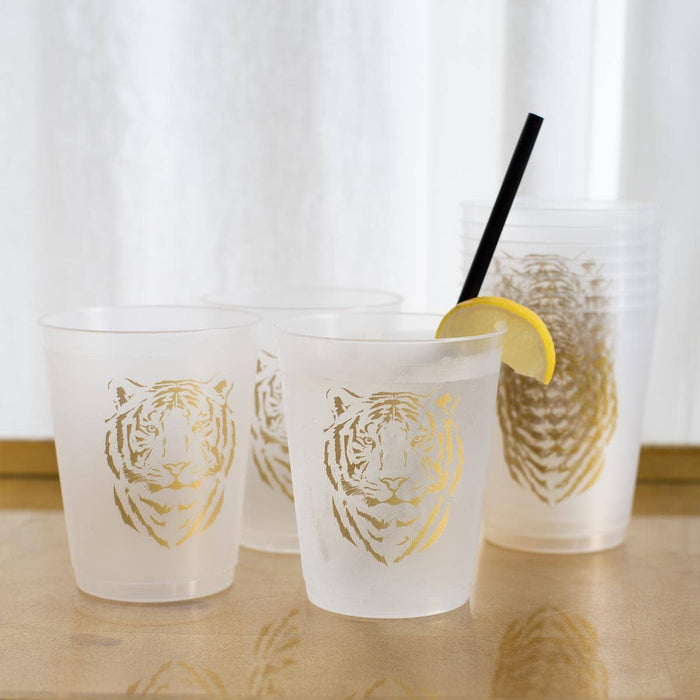 Easy Tiger Party Cups in Frosted/Gold--Lemons and Limes Boutique