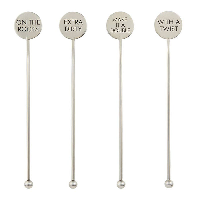 Stainless Steel Stir Sticks - Cocktails 4 Pack--Lemons and Limes Boutique