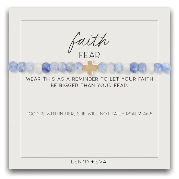 Faith Over Fear Bracelet-Rondelle, Blue Aventurine-Lemons and Limes Boutique
