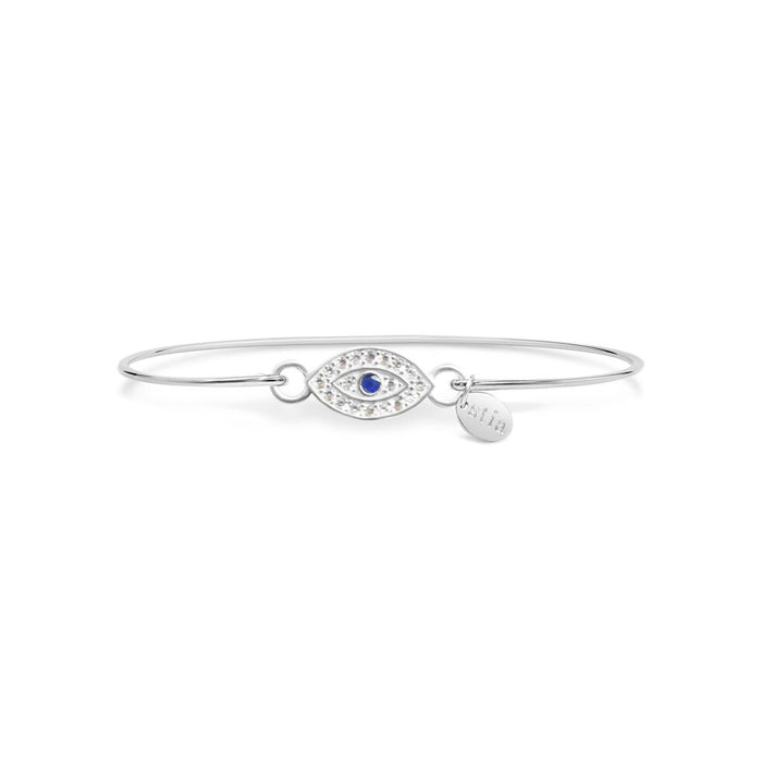 Pave Icon Bracelet Evil Eye with Sapphire CZ-Silver--Lemons and Limes Boutique