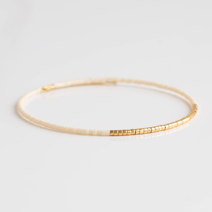 Norah Bangle in Ivory/Gold-Lemons and Limes Boutique