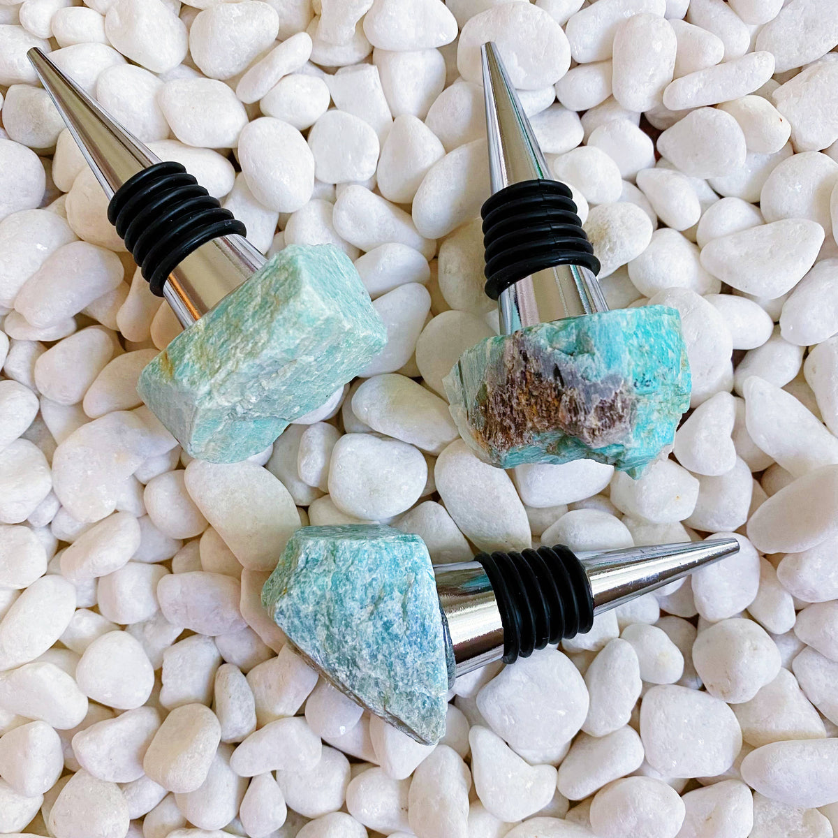 Amazonite Stone Wine Stopper--Lemons and Limes Boutique