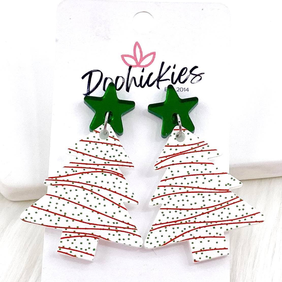 2" Green Star & Festive Tree Acrylic Dangles-Lemons and Limes Boutique