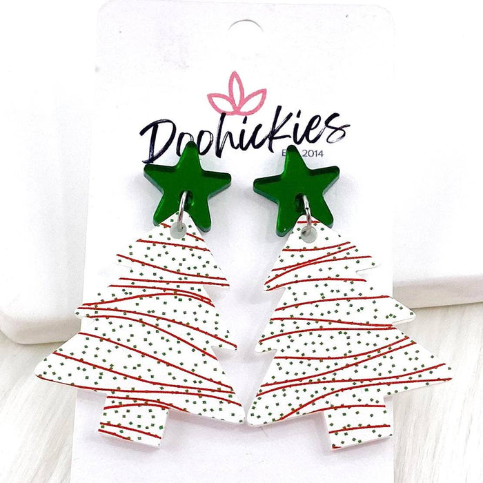 2" Green Star & Festive Tree Acrylic Dangles-Lemons and Limes Boutique