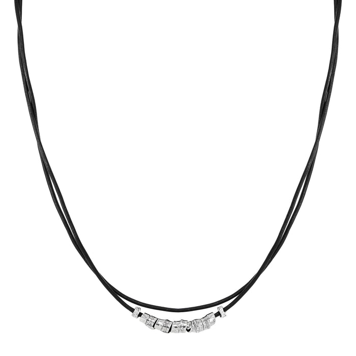 Leather Cord Silver Necklace in Sterling Silver Silpada-Lemons and Limes Boutique