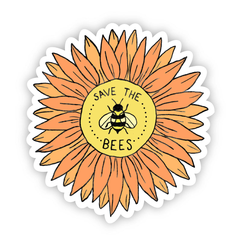 Save The Bees Floral Sticker--Lemons and Limes Boutique