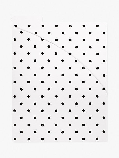Kate Spade Vertical File Folder in Black Spade Dot-Lemons and Limes Boutique