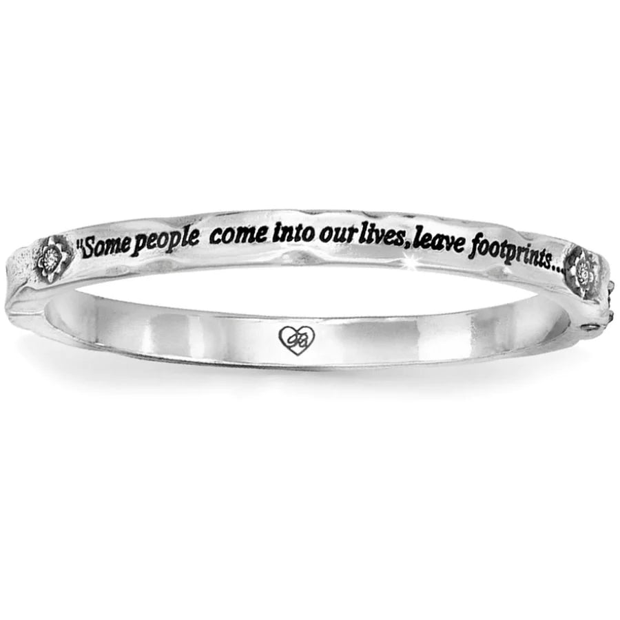 Footprints Hinged Bangle in Silver by Brighton-Lemons and Limes Boutique