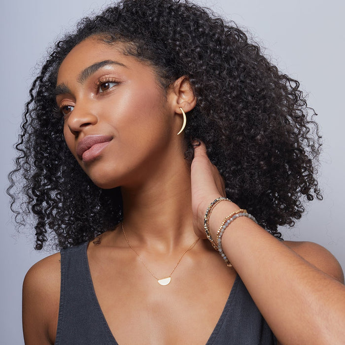 Gibbous Slice Stud - Gold Vermeil-Lemons and Limes Boutique