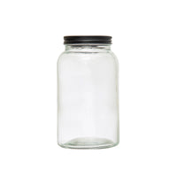 Glass Jar w/ Black Metal Lid-Decor-Lemons and Limes Boutique