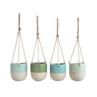 Stoneware Glaze/Matte Hanging Planter (Holds 4" Pot)-Decor-Lemons and Limes Boutique