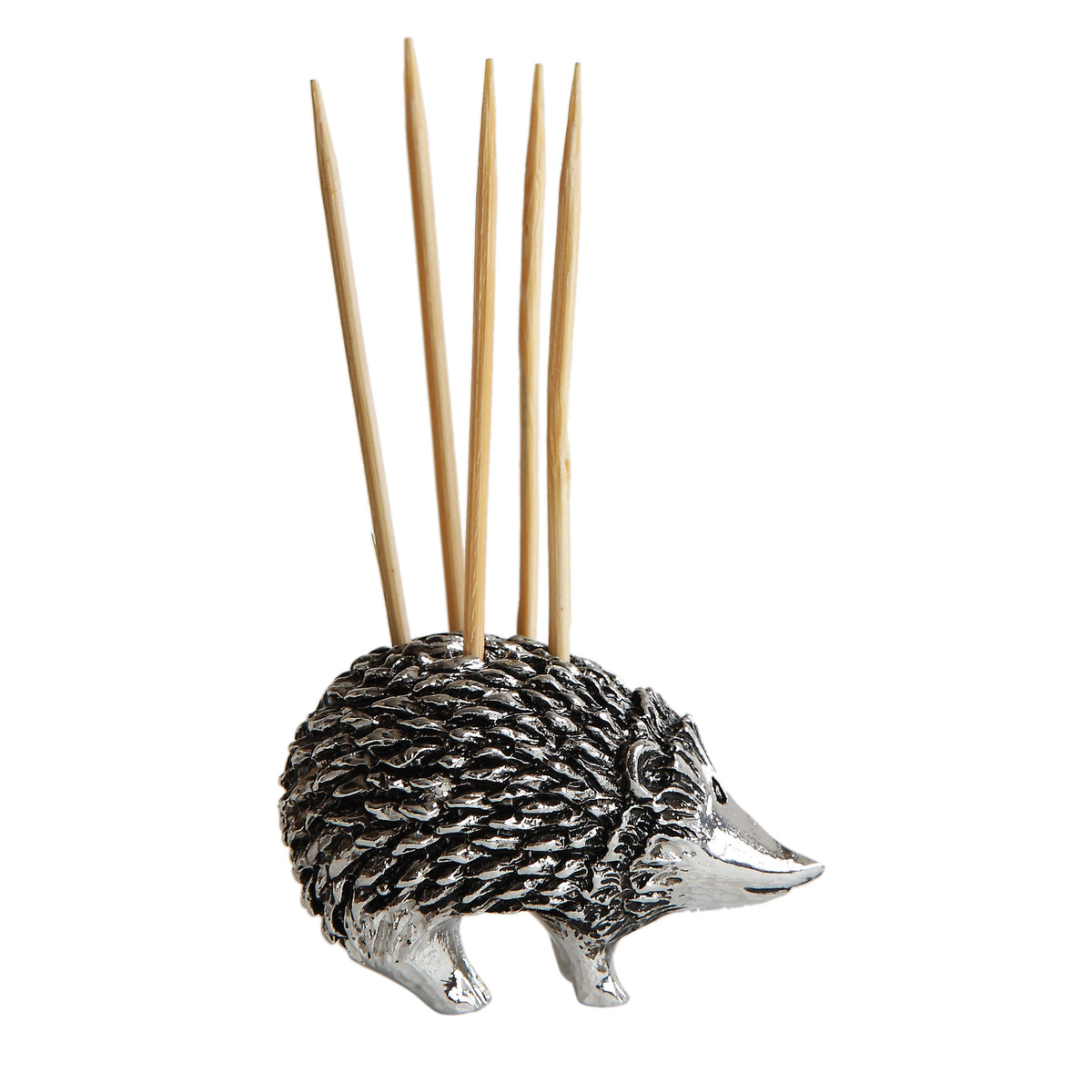 Pewter Hedgehog Toothpick Holder w/ 5 Toothpicks-Decor-Lemons and Limes Boutique