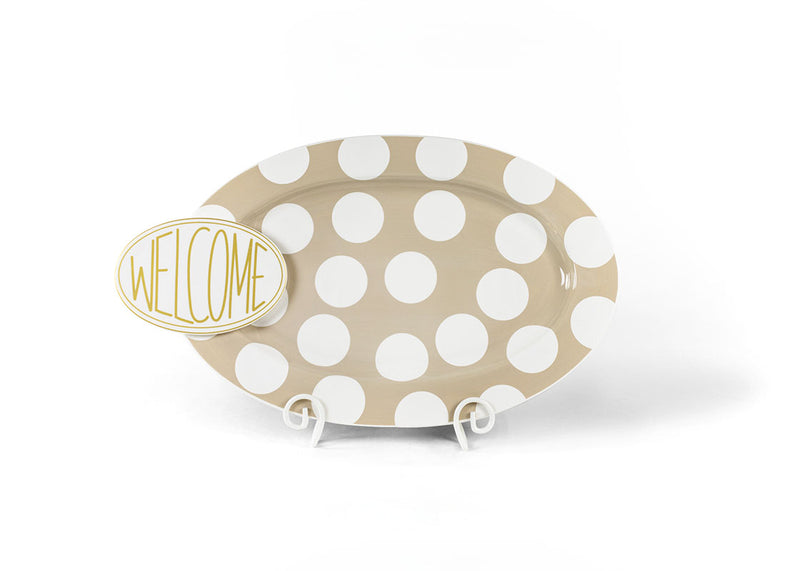 RETIRED- Neutral Dot Big Oval Entertaining Platter by Happy Everything-Entertaining-Lemons and Limes Boutique