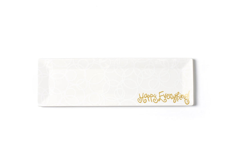 White Circles Skinny Rectangle Tray Happy Everything--Lemons and Limes Boutique