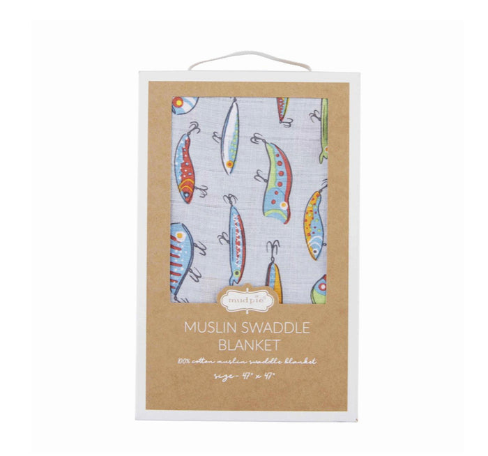 Fishing Lure Swaddle Blanket-Lemons and Limes Boutique