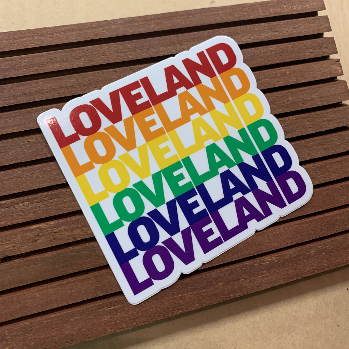 Loveland Rainbow Pride Sticker--Lemons and Limes Boutique