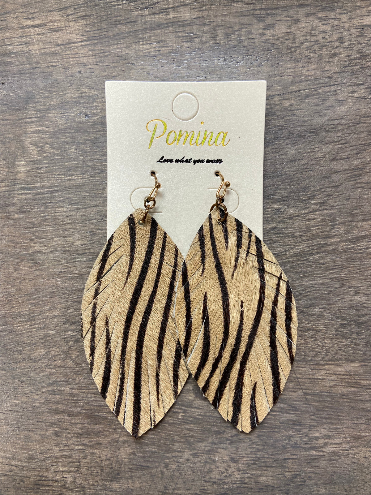 Striped Feather Dangles--Lemons and Limes Boutique