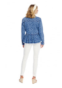 Banks Jacket in Blue Leopard-Lemons and Limes Boutique