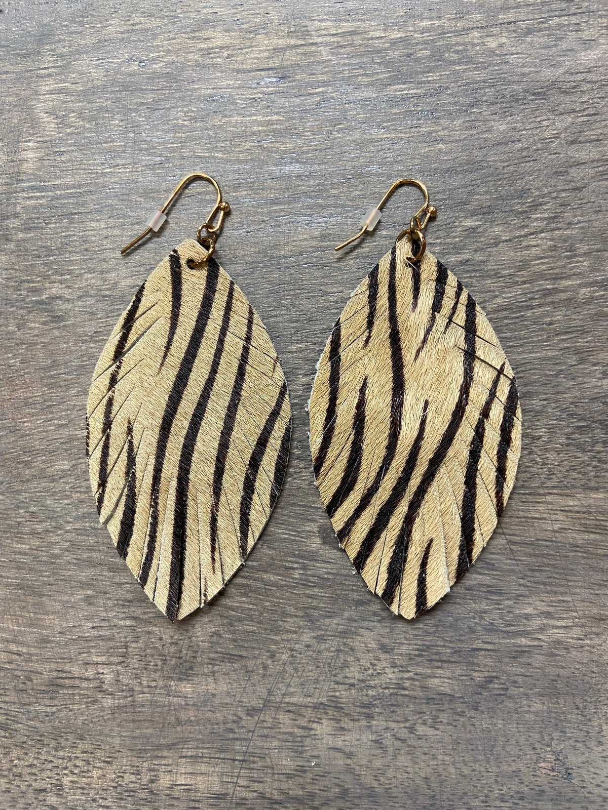 Striped Feather Dangles--Lemons and Limes Boutique