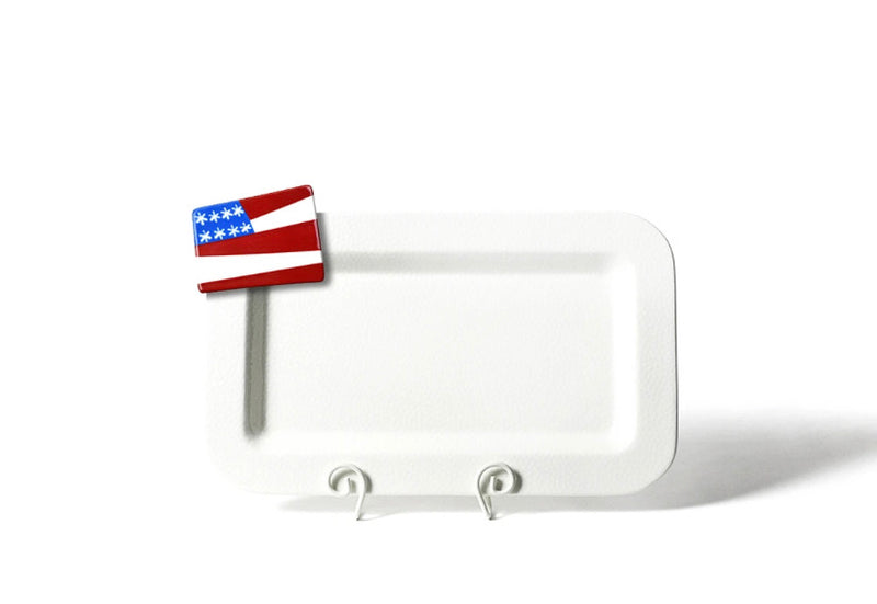 White Small Dot Mini Rectangle Platter Happy Everything-Serving Trays-Lemons and Limes Boutique