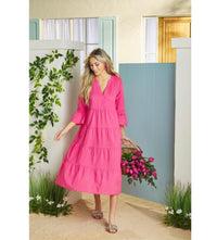 Portland Midi Dress in Pink--Lemons and Limes Boutique