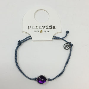 Pura Vida Crystal Cove Silver Charm Bracelet in Blue Steel-Bracelet-Lemons and Limes Boutique