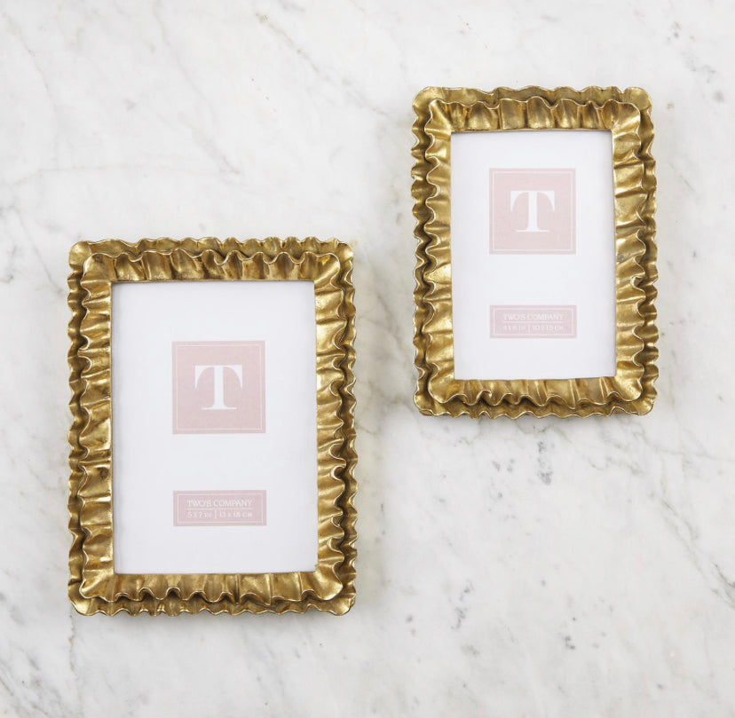 Gold Ruffled Picture Frames--Lemons and Limes Boutique