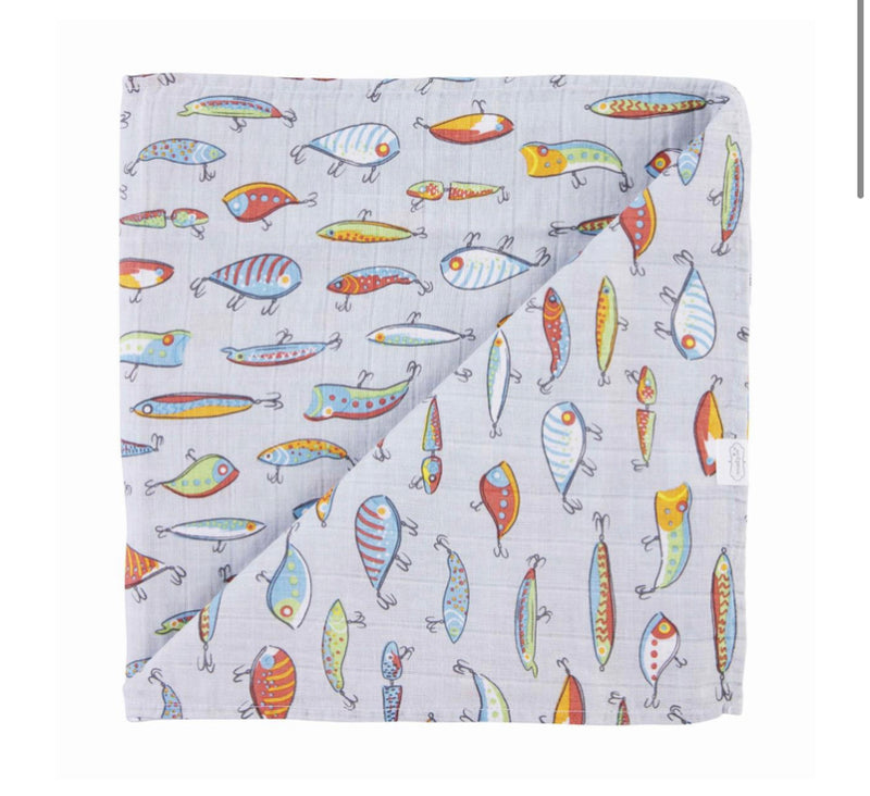 Fishing Lure Swaddle Blanket--Lemons and Limes Boutique