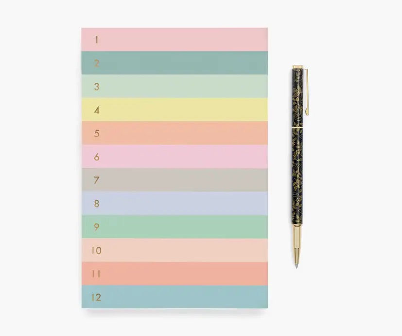 Numbered Color Block Memo Notepad--Lemons and Limes Boutique