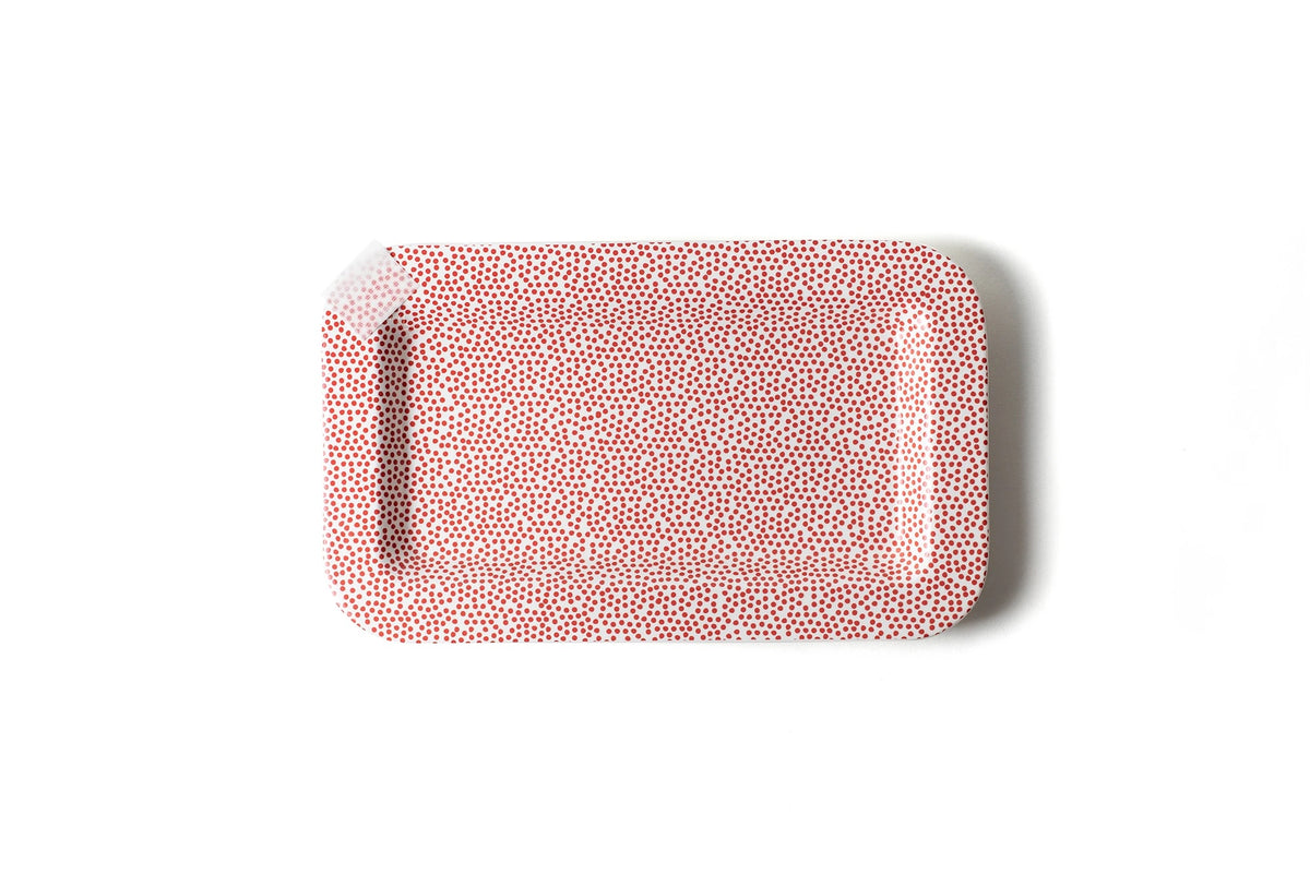 Red Small Dot Mini Rectangle Platter Happy Everything--Lemons and Limes Boutique