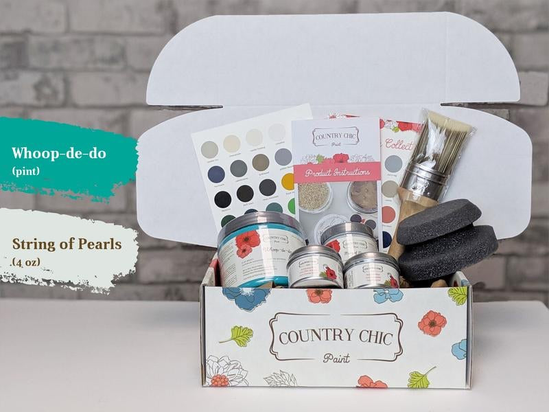 Whoopdedoo(16oz) & String of Pearls(4oz) - Country Chic Paint - Large Starter Kit--Lemons and Limes Boutique
